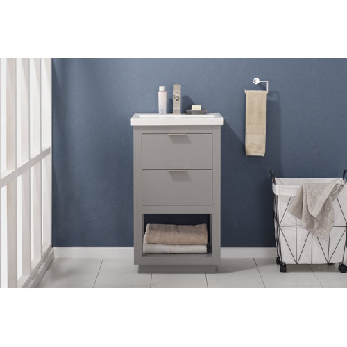 Brayden Studio® Eanes 20'' Single Bathroom Vanity with Porcelain Top